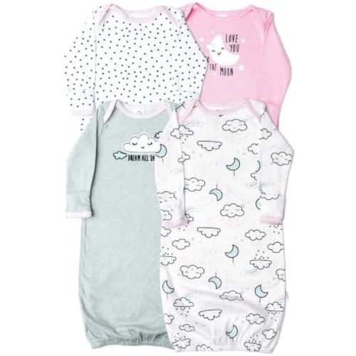 Gerber Baby Girls' 4-pack Sleeper Gown