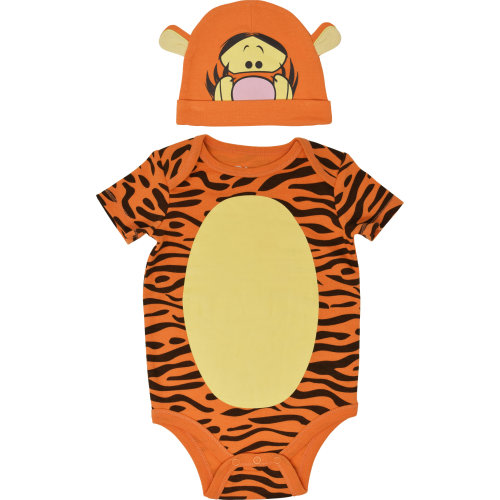 Disney Winnie the Pooh Tigger Infant Baby Boys Cosplay Bodysuit and Hat Set Newborn to Infant