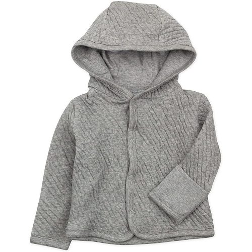 HonestBaby Snap-Front Hooded Jackets, Side-Snap Top, Hoodies in Cozy 100% Organic Cotton Infant Baby Boys, Girls, Unisex