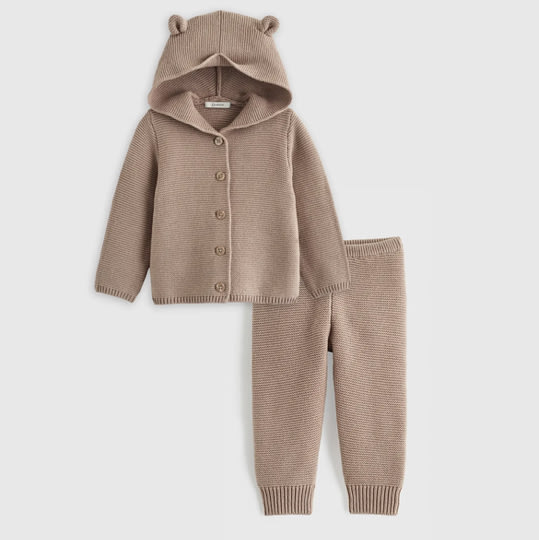 100% Organic Cotton Sweater Set in Oatmeal