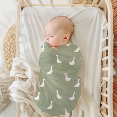 Cozy Baby Swaddle Blanket with Whimsical Goose Duck Design Perfect for Newborns Baby Shower Gift Nursery Decor Christening Baby Boy girl