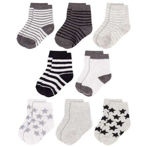 Rising Star Unisex Organic Quarter Baby Socks for Infants (8 Pack)