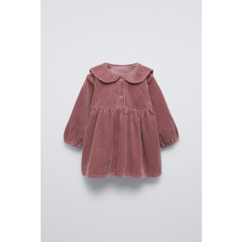 EMBROIDERED CORDUROY DRESS