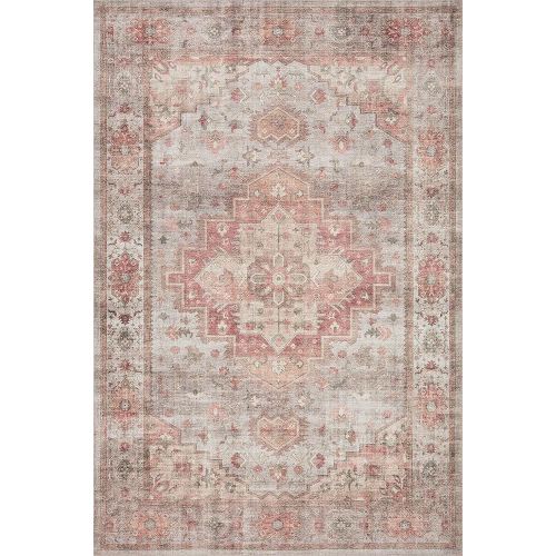 Loloi II Heidi Collection HEI-02 Dove/Spice 5'-0" x 7'-6" Area Rug