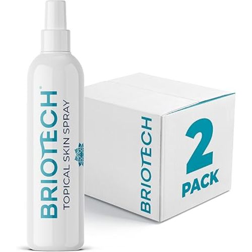 BRIOTECH Topical Skin Spray, Hypochlorous Acid Spray for Body & Face, Eyelid Cleanser, HOCl Facial Mist, Support Against Irritation, Calm Redness, Soothe Foot & Scalp, 8 fl oz ea, 2 ct