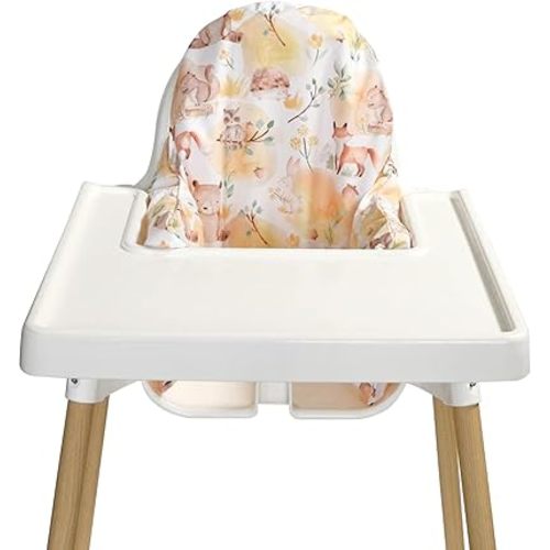 Highchair Insert Cover, Compatible for IKEA Antilop Highchair, High Chair Accessories Stain-Proof and Wipeable Insert Cover (Cushion NOT Included) (Woodland Animals)