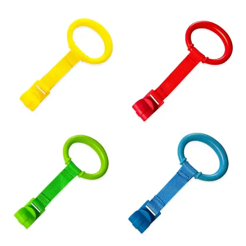Baby Pull up Rings,Standing Walker Crib Tool 4 Pieces playpen Crib Hook Ring Help Baby Stand Universal Walking Training Tool