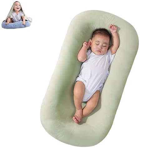 Baby Lounger Pillow Soft Organic Cotton Breathable Lounger for 0-18 Months, Newborn Lounger for Baby, Baby Lounger for Newborn (Green, 0-8Months)