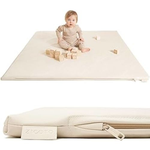 Stylish Padded Baby Play Mat for Your Boy or Girl - Extra Thick & Super Soft Vegan Leather Floor Mat Creates A Safe Play Area for Little Ones - A Beautiful Playmat That Fits Nicely Into Any Playroom