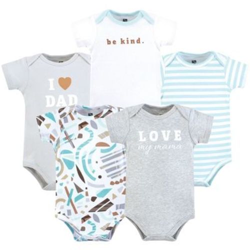 Hudson Baby Cotton Bodysuits, Neutral Abstract, Preemie