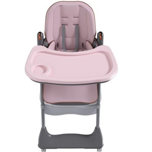 Yinvani Pink Adjustable Baby High Chair with Safety Belt