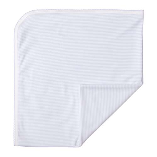 Reversible blanket pima cotton light blue stripes