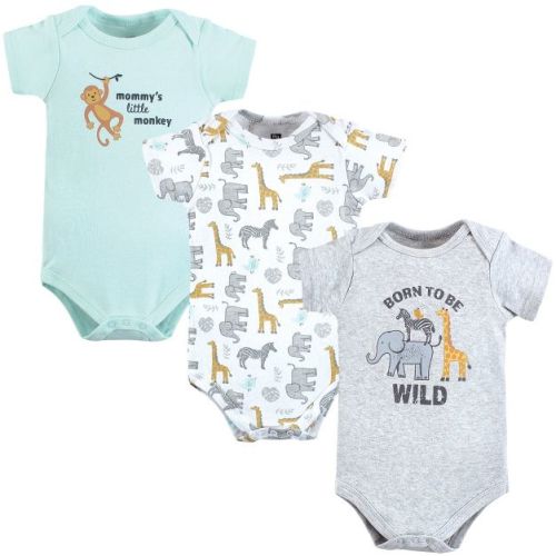 Hudson Baby Infant Boy Cotton Bodysuits, Little Monkey, 0-3 Months
