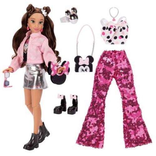 Disney ILY 4ever 12.5" Minnie Doll Pink Jacket with Silver Skirt Brown Hair/Green Eyes