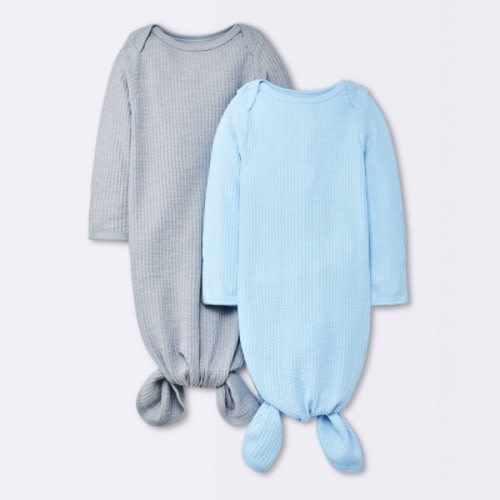 Baby Boys' 2pk Basic Waffle Gowns - Cloud Island™ Gray, Size: Newborn