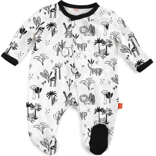 Baby Animal Safari Magnetic Stretch Modal Footie, Size: 6-9M
