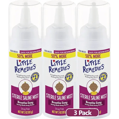 Little Remedies Sterile Saline Nasal Mist | Safe for Newborns | 2 FL OZ | 3 Pack