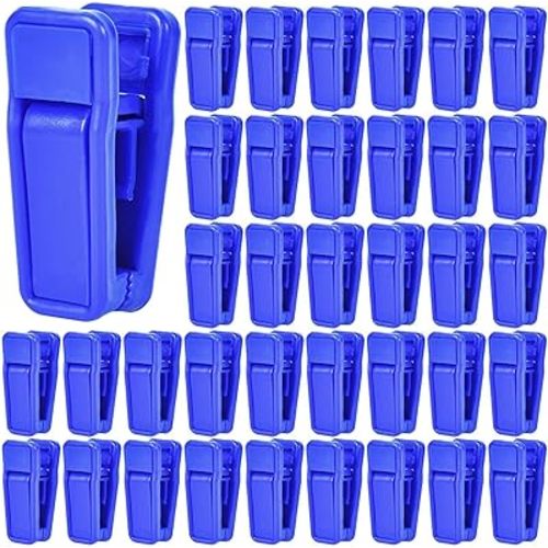 40 Pcs Plastic Baby Hanger Clips Slim-line Finger Clips Set for Clothes Hanger Velvet Hanger (Blue)
