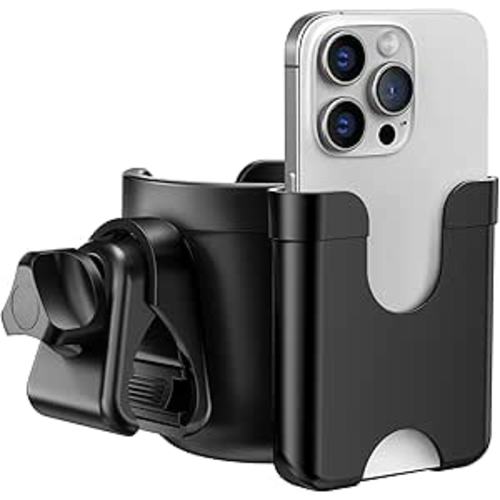 Guiseapue Cup Holder for Walker: Stroller Cup Holder Attachment with Phone Holder, Wheelchair/Stroller Accessories for Rollator, Bike, Scooter, Baby Essentials, First Mother‘s Day Gifts for New Mom