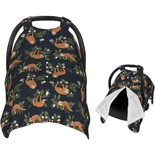 Funny Hanging Sloth Baby Car Seat Canopy Nursing Cover for Newborn Car Seat Breastfeeding Covers Blanket Newborn Shower Gift