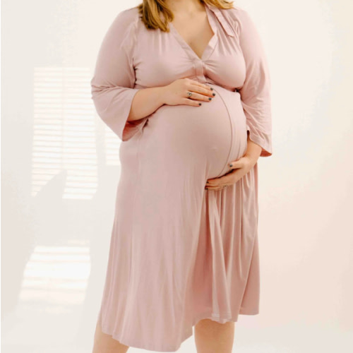 Lila Labor & Postpartum Gown in Mauve