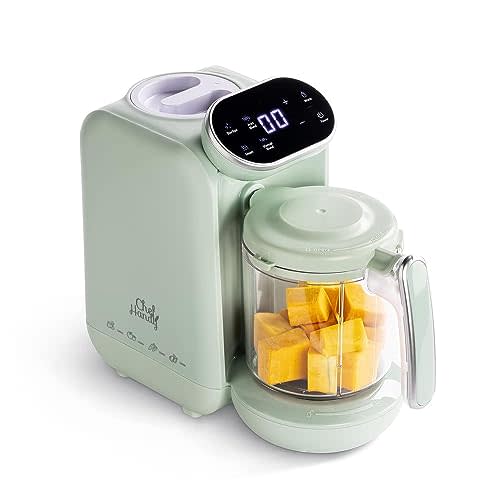 Baby Food Maker, 5 in 1 Baby Food Processor with Steaming Basket, Auto Cooking & Grinding, Touch Screen Control, Baby Steamer and Blender, Baby Food Puree Maker Warmer Mills Machine (Green)