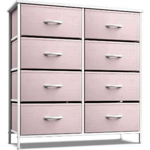 Sorbus 8 Drawers Dresser- Storage Unit with Steel Frame, Wood Top, Fabric Bins - for Bedroom, Closet, Office and more