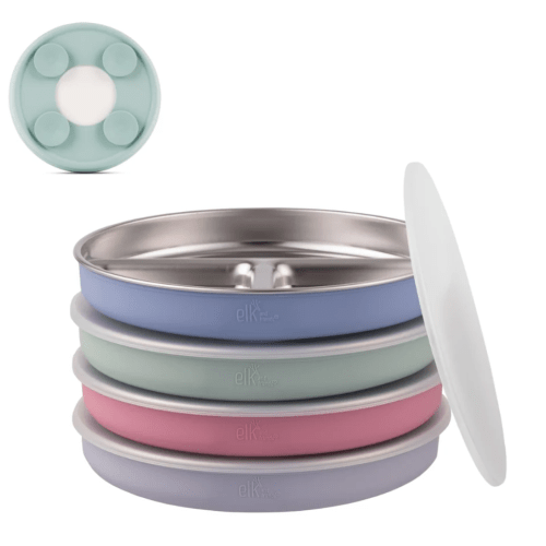 7.8" Stainless Steel Divided Plates with Suction Sleeve