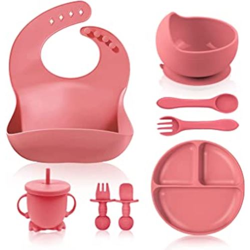  Little Leaf 2-In-1 Silicone Baby Cup - 6 OZ Straw Sippy Cup -  Grippy Handles & Removable Lids to Transition to Regular Cups for Toddlers  - Includes Cleaning Brush (Crystal Clear) : Baby