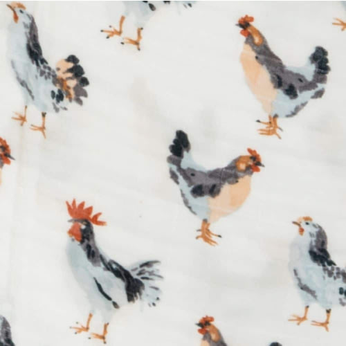 Chicken Organic Cotton Muslin Swaddle Blanket | MILKBARN Kids | Organic and Bamboo Baby Clothes and Gifts