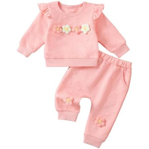 Jecson Baby Girl Clothes Toddler Sweatsuit Infant Girls Outfits Set 0-3Y