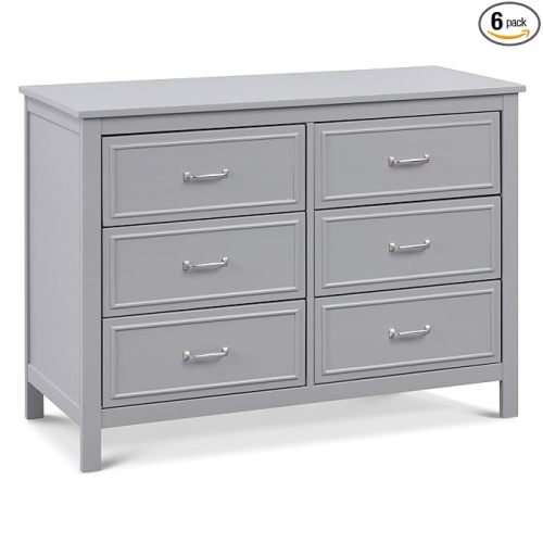 Davinci Charlie 6-Drawer Double Dresser in Grey