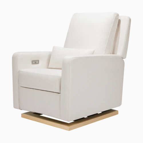 babyletto Sigi Electronic Recliner and Glider - Performance Cream Eco Weave/Light Base