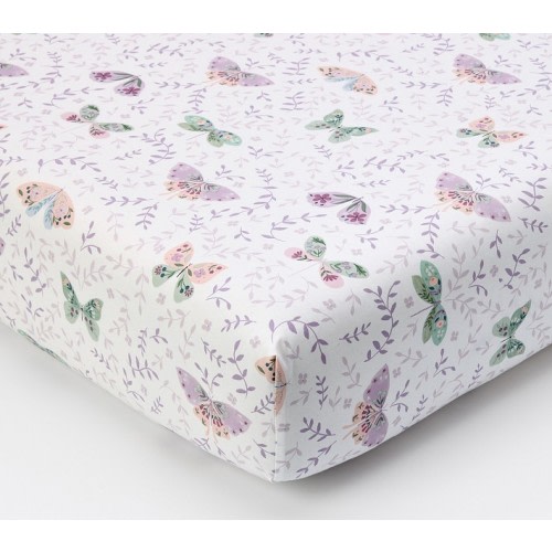 Margot Butterfly Organic Cotton Crib Fitted Sheet