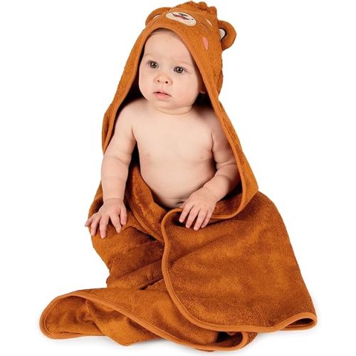 Boreas Bear Baby Bath Towel - Breathable Soft & Absorbent Baby Hooded Towels - Delightfully Adorable Design for Babies - Comfortable and Cozy Bath Time Adventure