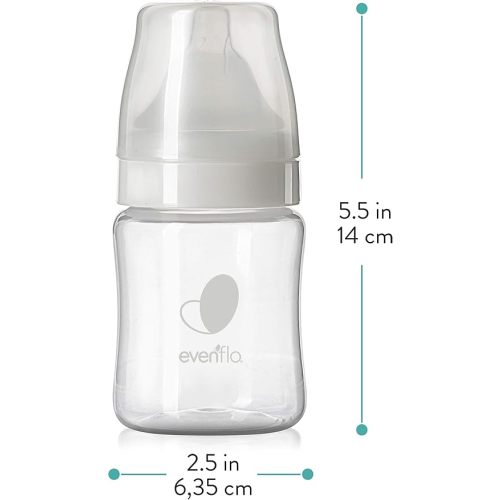 Evenflo Feeding Premium Proflo Venting Balance Plus Wide Neck Baby, Newborn and Infant Bottles - Developed by Pediatric Feeding Specialists - 5 Ounce (Pack of 6)