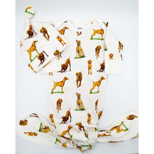 Vizsla Newborn Gown and Hat