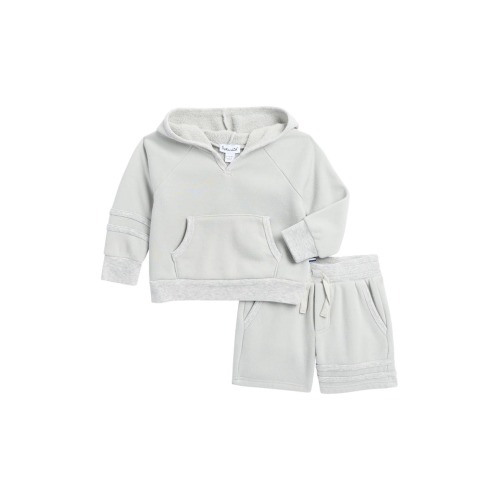 Stripe Hoodie & Sweat Shorts Set