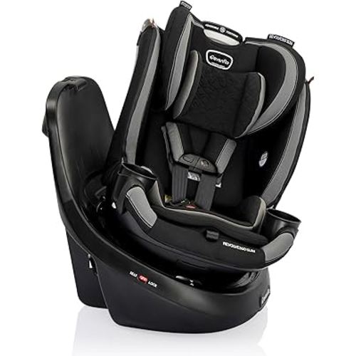 Evenflo Revolve360 Slim 2-in-1 Rotational Car Seat with Quick Clean Cover (Salem Black)