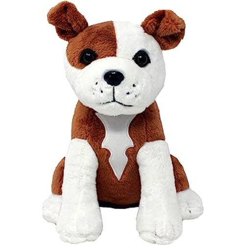 Shelter Pets 10" Brown & White Pitbull Plush - Tillman - Real-Life Adopted Staffordshire Terrier - Supports Animal Shelters