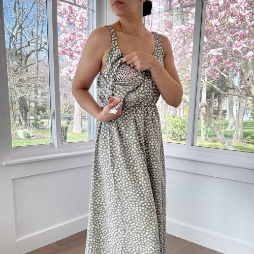 Floral Nursing Button Dress, Breastfeeding Dress with Hidden Buttons for Nursing or Pumping, Plus Size Breastfeeding, Nursing Cover