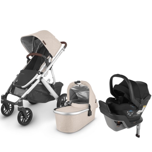 UPPAbaby Vista V2 and Mesa Max Travel System - Declan Oat Melange - Jake Charcoal Black
