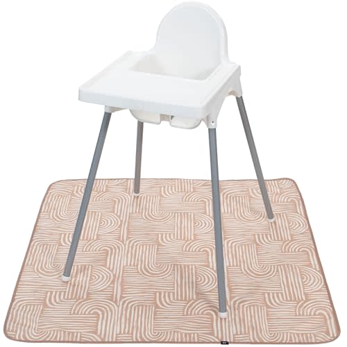 S&T INC. Baby Splat Mat for Under High Chair, Water Resistant Floor Mat, 42 Inches by 42 Inches, Tan Arches