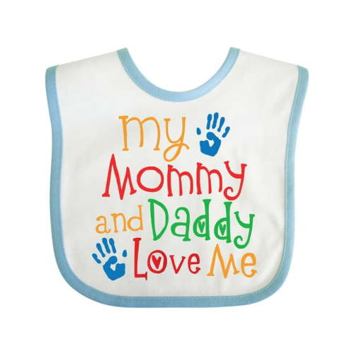 Inktastic Mommy and Daddy Love Me Boys or Girls Baby Bib