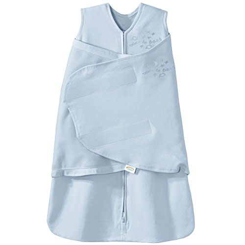 HALO 100% Cotton Sleepsack Swaddle, 3-Way Adjustable Wearable Blanket, TOG 1.5, Baby Blue, Newborn, 0-3 Months - Newborn (Pack of 1)