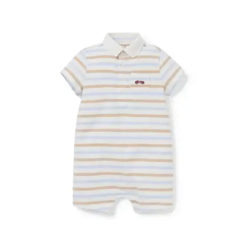 Baby Jet Ivory Stripe Baby Striped Race Car Romper by Janie and Jack