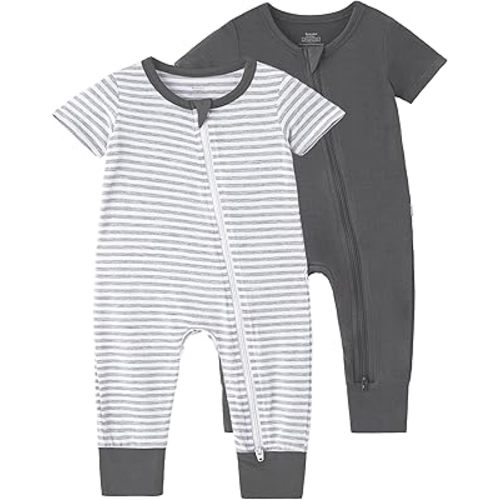 Baby Rompers Infant Boys Girls Pajamas Toddlers Onepiece Sleeper Jumpsuits Bamboo Viscose Zipper Romper 0-24Months