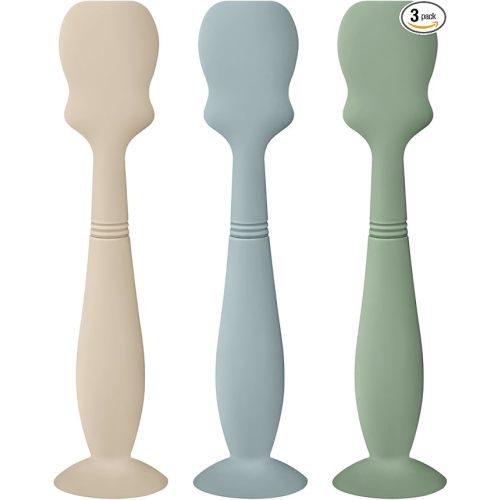 Baby Diaper Cream Spatula Applicator Set - 3Pack Soft Silicone Baby Butt Paste Spatula (Large Size, Cream/Sage/Ether)