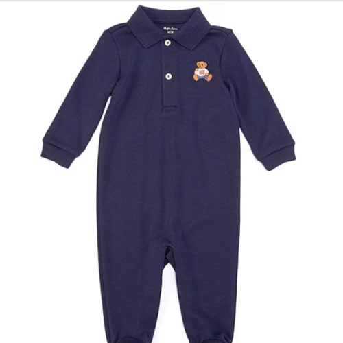 Ralph Lauren Baby Boys Long-Sleeve Polo Bear Footie Coverall