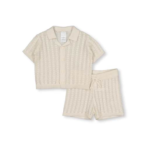Cream Baby Knitted Shirt And Shorts Set | Best&Less™ Online